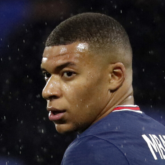 Kylian Mbappe - PSG - Match de Ligue 1 Uber Eats "Lyon - PSG (1-1)" au stade Groupama Stadium.