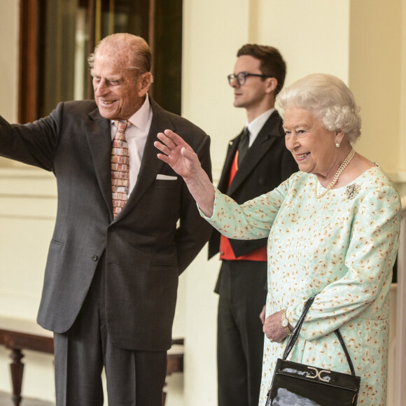 Le prince Philip et la reine Elizabeth lors de la visite officielle du roi Felipe d'Espagne et de son épouse la reine Letizia à Londres, peu avant le départ en retraite du duc d'Edimbourg.
