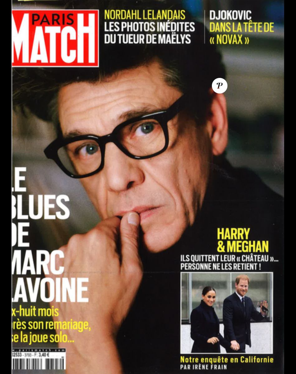 Marc Lavoine en couverture du magazine "Paris Match", le 13 janvier 2022.