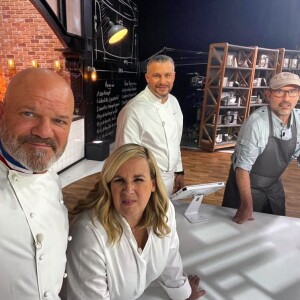 Philippe Etchebest, Hélène Darroze, Paul Pairet et Glenn Viel sur le tournage de "Top Chef 2022"