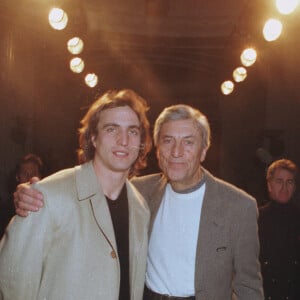 Nino Cerruti et David Ginola à la Fashion Week automne-hiver 1996-1997. 