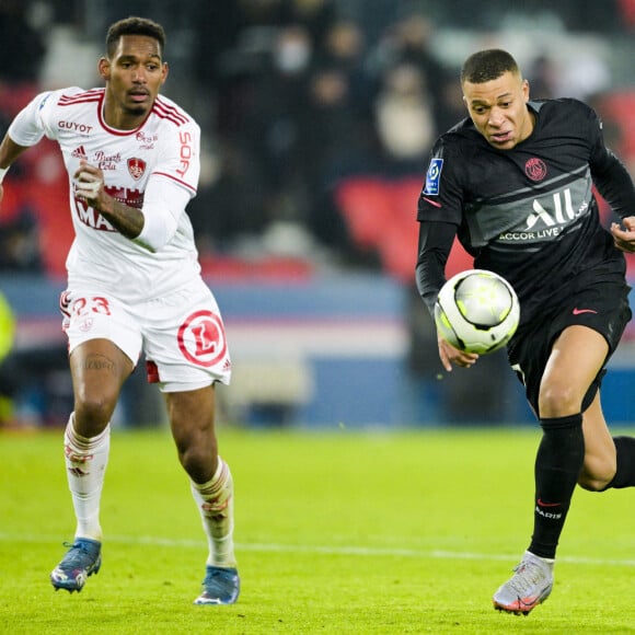 Kylian Mbappe (PSG) - Match de Ligue 1 Uber Eats "PSG - Brest (2-0)" au stade du Parc des Princes, le 15 janvier 2022.