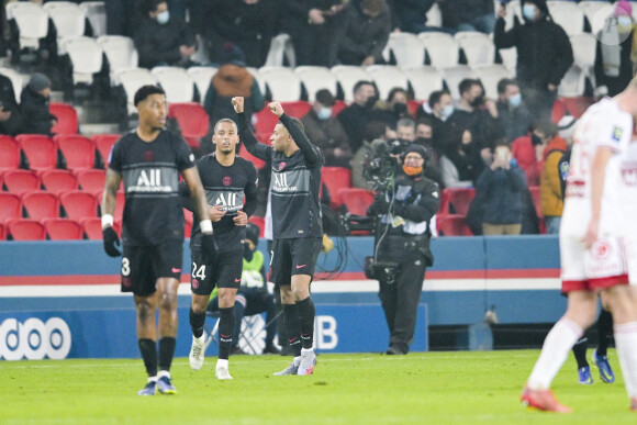 Kylian Mbappe (PSG) - Match de Ligue 1 Uber Eats "PSG - Brest (2-0)" au stade du Parc des Princes, le 15 janvier 2022.