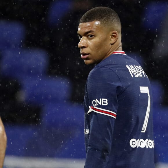 Kylian Mbappe / PSG - Match de Ligue 1 Uber Eats "Lyon - PSG (1-1)" au stade Groupama Stadium, le 9 janvier 2022.