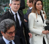 Arnaud Montebourg et sa femme Amina Walter - Hommage à Guy Bedos en l'église de Saint-Germain-des-Prés à Paris le 4 juin 2020.