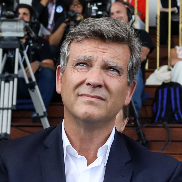 Arnaud Montebourg, fondateur de la marque Bleu Blanc Ruche lors de l'université d'été du Medef rebaptisée "La Rencontre des Entrepreneurs de France" à l'hippodrome de Longchamp © Stéphane Lemouton / Bestimage 