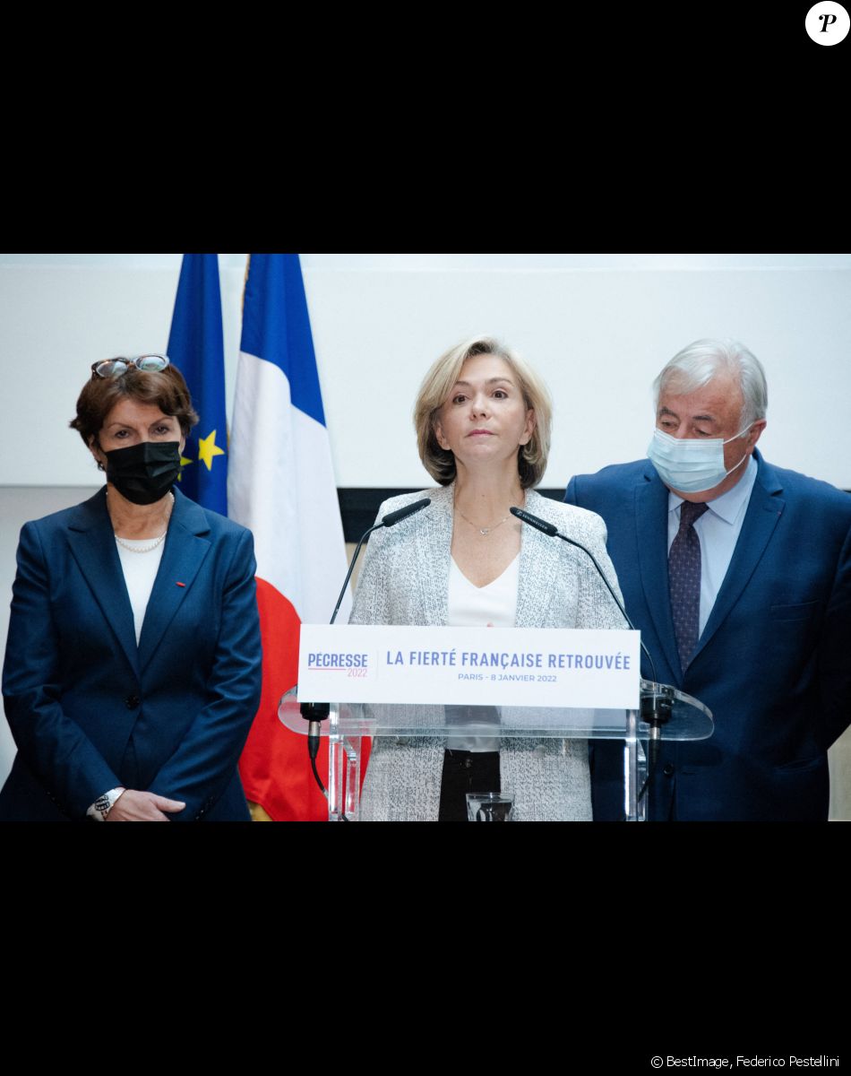 Valérie Pécresse - Conférence de presse dans son QG de campagne, "La Fabrique" dans le 17e arrondissement de Paris. Le 7 janvier 2022. © Federico Pestellini / Panoramic / Bestimage