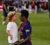 Neymar et sin fils avec son fils Davi Lucca - Espagne : Messi offre la Coupe du Roi au Barça face à Alavés le 27 mai 2017.