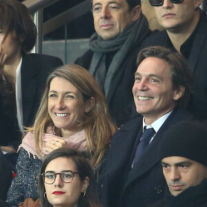 Anne-Claire Coudray et son compagnon Nicolas Vix assistent au match de ligue des champions Psg - Real de Madrid au Parc des Princes à Paris le 21 octobre 2015. © Cyril Moreau / Bestimage