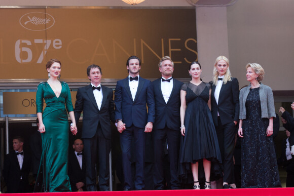 Léa Seydoux, Bertrand Bonello, Gaspard Ulliel, Jérémie Renier, Amira Casar, Aymeline Valade et guest - Montée des marches du film " Saint Laurent" lors du 67 ème Festival du film de Cannes – Cannes le 17 mai 2014. 
