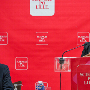 Christiane Taubira en conférence devant les étudiant de l'école "Sciences Po" à Lille. Le 20 janvier 2022