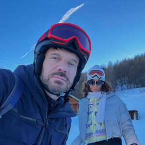 Samuel Le Bihan et sa compagne Stefania Cristian. Le 27 décembre 2021.