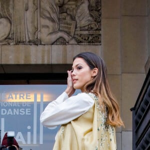 Iris Mittenaere arrive au défilé Stéphane Rolland, collection Haute Couture printemps-été 2022, au Palais de Chaillot. Paris, France, le 25 janvier 2022. © Veeren-Clovis/Bestimage