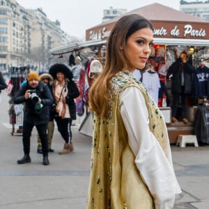 Iris Mittenaere arrive au défilé Stéphane Rolland, collection Haute Couture printemps-été 2022, au Palais de Chaillot. Paris, France, le 25 janvier 2022. © Veeren-Clovis/Bestimage