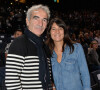 Raymond Domenech et sa compagne Estelle Denis lors de la finale du BNP Paribas masters entre Novak Djokovic et Andy Murray à l'Accor Hotels Arena à Paris. © Veeren / Bestimage