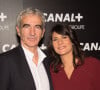 Raymond Domenech et sa compagne Estelle Denis - Soirée des animateurs du Groupe Canal+ au Manko à Paris. Le 3 février 2016
