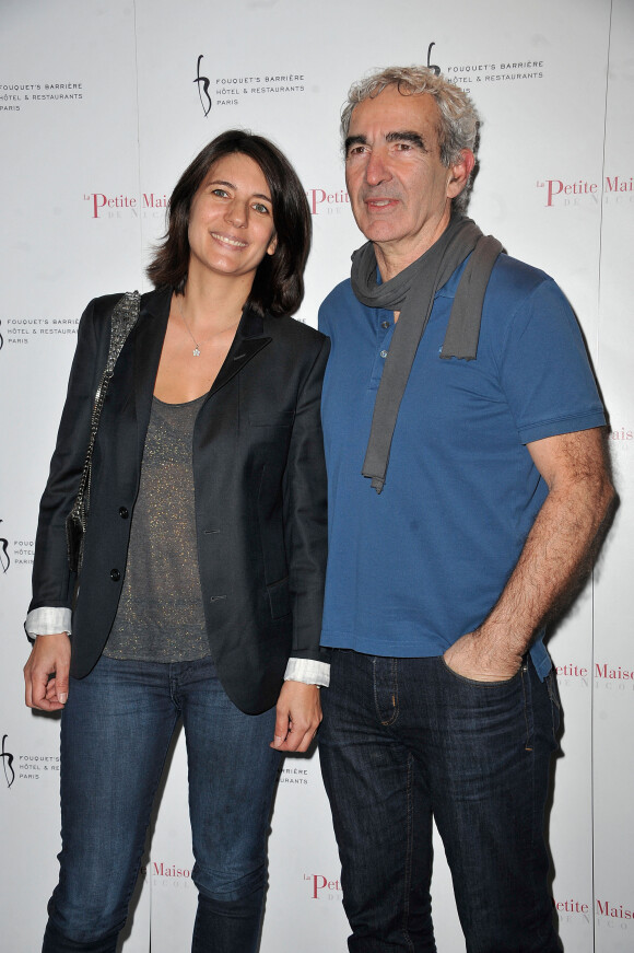 Estelle Denis et Raymond Domenech - Inauguration du restaurant 'La Petite Maison de Nicole' a l'hotel Fouquet's Barriere a Paris le 21 Janvier 2013.