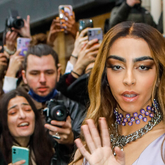 Bilal Hassani arrive au défilé Jean Paul Gaultier Haute-Couture Printemps/Eté 2022 dans le cadre de la Fashion Week de Paris. Le 26 janvier 2022. © Veeren-Clovis/Bestimage