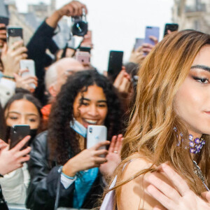 Bilal Hassani arrive au défilé Jean Paul Gaultier Haute-Couture Printemps/Eté 2022 dans le cadre de la Fashion Week de Paris. Le 26 janvier 2022. © Veeren-Clovis/Bestimage