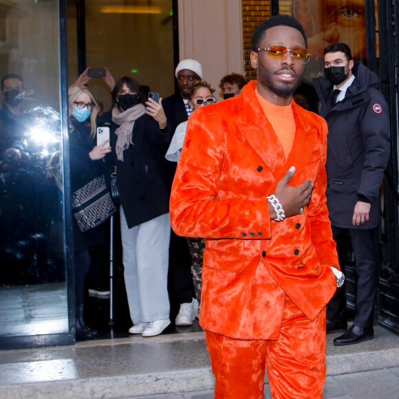 Dadju à l'issue du défilé Jean Paul Gaultier Haute-Couture Printemps/Eté 2022 dans le cadre de la Fashion Week de Paris. Le 26 janvier 2022. © Veeren-Clovis/Bestimage