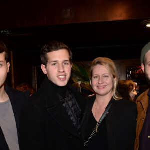 Luana Belmondo avec ses fils Giacomo Belmondo, Victor Belmondo et Alessandro Belmondo à l'after-party du film "Mon Bébé" au Buddha-Bar à Paris, France, le 11 mars 2019. Un évènement organisé par Five Eyes production. © Rachid Bellak/Bestimage 