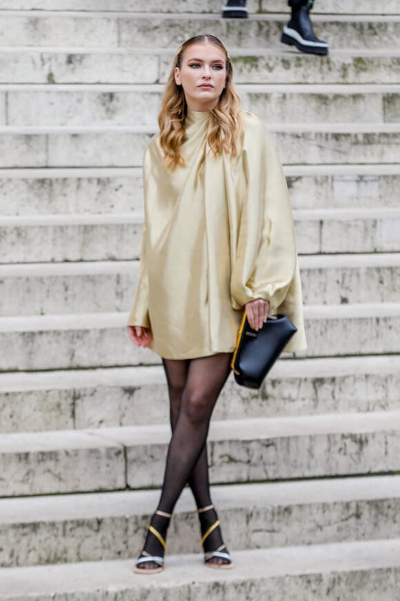 Camille Razat à l'issue du défilé Fendi collection Couture printemps-été 2022 au Palais Brongniart, dans le cadre de la Fashion Week de Paris. Le 27 janvier 2022. © Veeren-Clovis/Bestimage