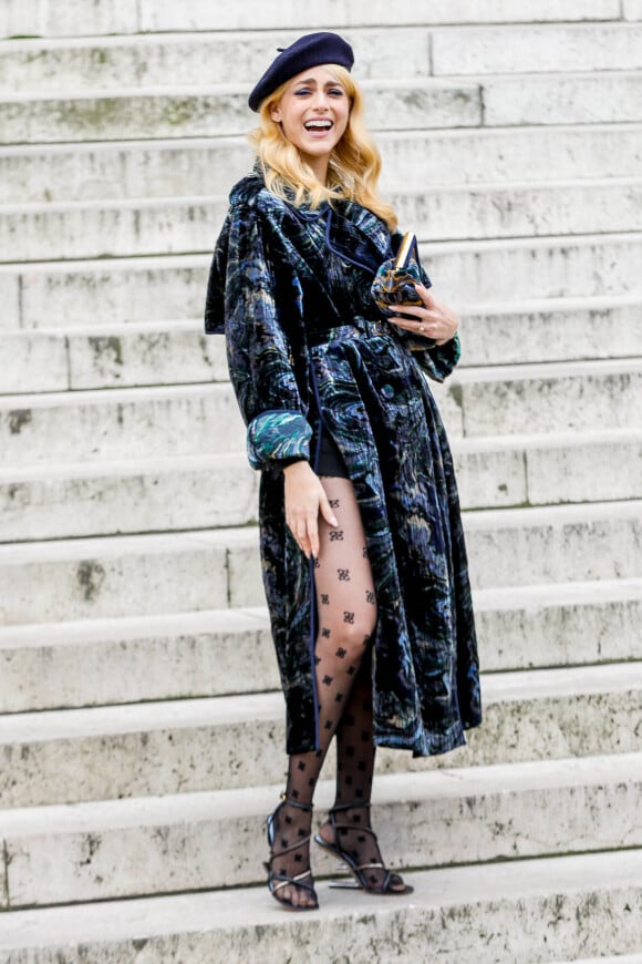 Miriam Leone à l'issue du défilé Fendi collection Couture printemps-été 2022 au Palais Brongniart, dans le cadre de la Fashion Week de Paris. Le 27 janvier 2022. © Veeren-Clovis/Bestimage