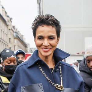 Farida Khelfa arrive au défilé Fendi collection Couture printemps-été 2022 au Palais Brongniart, dans le cadre de la Fashion Week de Paris. Le 27 janvier 2022. © Veeren-Clovis/Bestimage