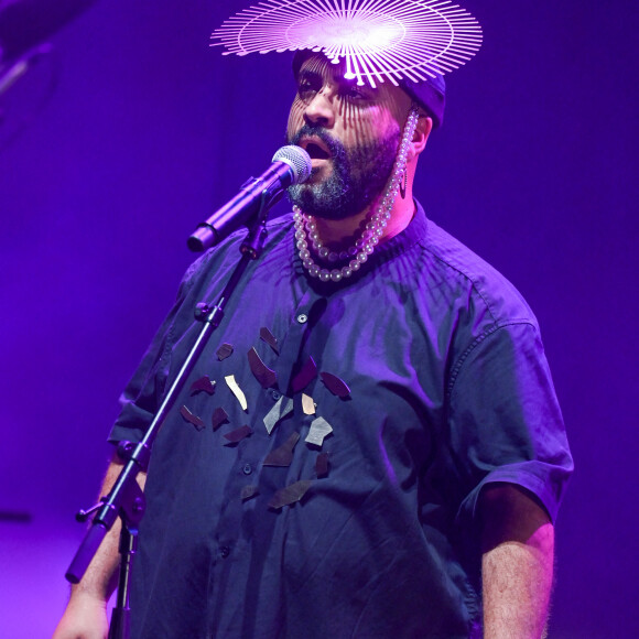 Slimane sur la scène du festival des Francofolies 2021 à la Rochelle, le 12 juillet 2021.  Celebs perform at Francofolies 2021 festival.