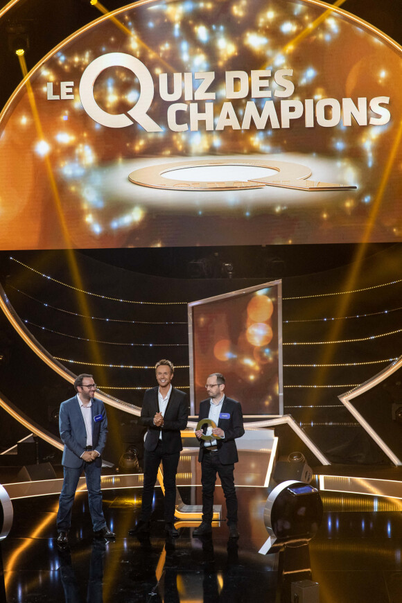 Exclusif - Francis Beaupain (Slam), Benjamin (Slam), Cyril Féraud - Enregistrement de l'émission "Le Quiz des Champions" présentée par C.Féraud, et diffusée le 29 janvier à 21h10 sur France 2 © Cyril Moreau / Bestimage