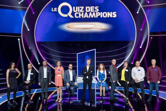 Exclusif - Cyril Féraud, Francis Beaupain (Slam), Veronique (12 Coups de midi), Dominique Bréard (Tout le monde veut prendre sa place), Marie-Christine Aloui Soulimani (Tout le monde veut prendre sa place), Eric (12 Coups de midi), Sandrine (Tout le monde veut prendre sa place), Stéphane (Tout le monde veut prendre sa place), Christophe Spalony (Questions pour un champions), Caroline (12 coups de midi), Benjamin (Slam) - Enregistrement de l'émission "Le Quiz des Champions" présentée par C.Féraud, et diffusée le 29 janvier à 21h10 sur France 2 © Cyril Moreau / Bestimage