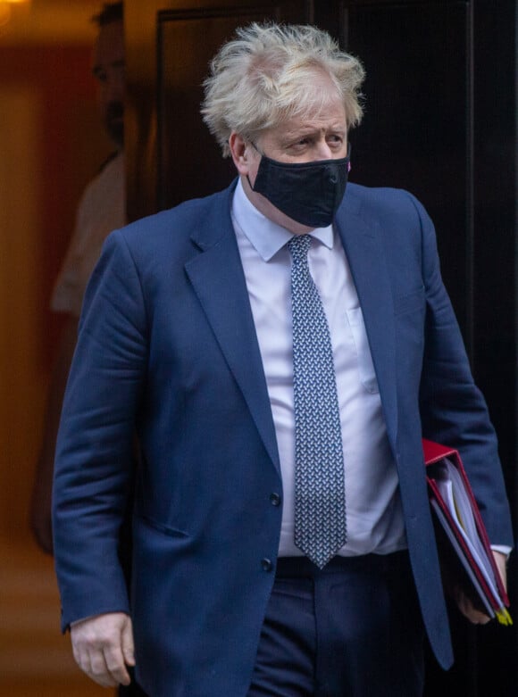 Le Premier ministre britannique Boris Johnson se rend au Parlement à Londres, le 12 janvier 2022.