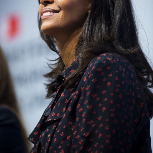Karine Le Marchand (marraine de la CNDP (Commission nationale du débat public) et animatrice de lémission "L'amour est dans le pré") au 57ème salon International de l'Agriculture au parc des expositions de la porte de Versailles à Paris, France, le 23 février 2020. © Jean-Baptiste Autissier/Panoramic/Bestimage 