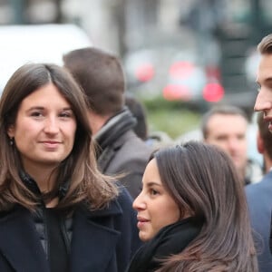 Jean Sarkozy et sa femme Jessica Sebaoun - Obsèques de Andrée Sarkozy (mère de N.Sarkozy), dite Dadue née Andrée Mallah, en l'église Saint-Jean-Baptiste à Neuilly-Sur-Seine. Le 18 décembre 2017 