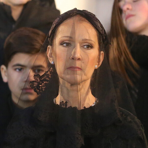 Céline Dion - Sorties des obsèques nationales de René Angélil en la Basilique Notre-Dame de Montréal, le 22 janvier 2016. © Morgan Dessales/Bestimage 
