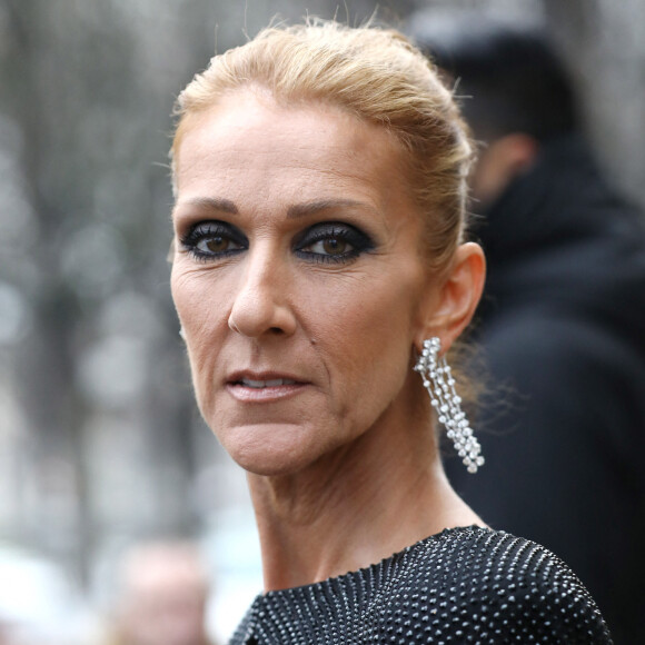 Céline Dion arrive au défilé de mode Haute-Couture printemps-été " Alexandre Vauthier" au Grand Palais à Paris