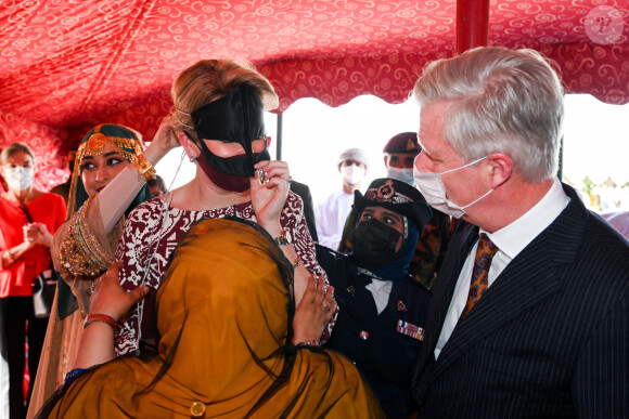 Le roi Philippe et la reine Mathilde de Belgique en visite officielle à Oman le 4 février 2022. © F.Andrieu / Agencepeps / Bestimage