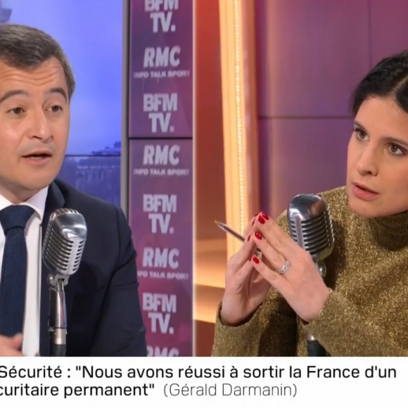 Apolline de Malherbe et Gérald Darmanin ont eu un échange tendu dans l'interview de BFM TV/RMC