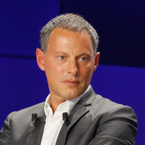 Marc-Olivier Fogiel (directeur général de BFMTV) - Conférence de presse de rentrée de BFMTV saison 2021/2022 à l'Altice Campus à Paris, France, le 25 août 2021. © Christophe Clovis/Bestimage