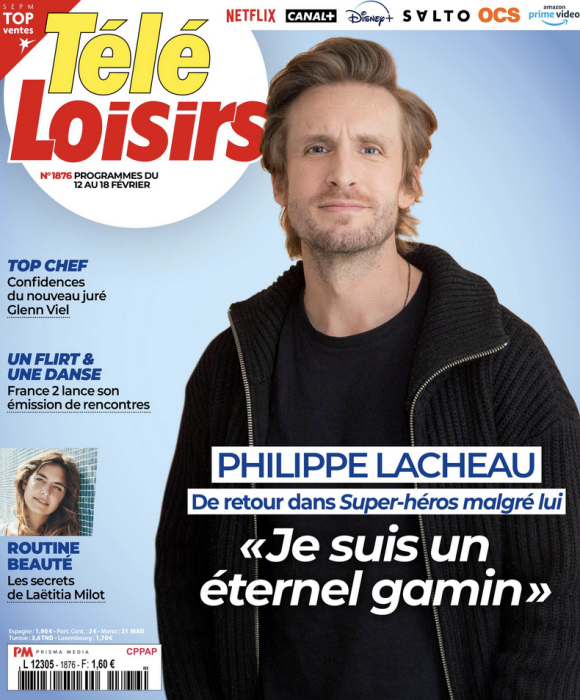 Couverture du nouveau numéro du magazine Télé Loisirs paru le 7 février 2022
