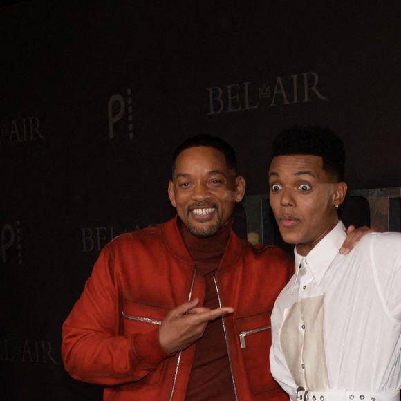Will Smith et Jabari Banks - People à la projection de la nouvelle série "Bel-Air" à Santa Monica, remake de la célèbre série "Le prince de Bel Air". Le 9 février 2022 © Billy Bennight-AdMedia / Zuma Press / Bestimage 