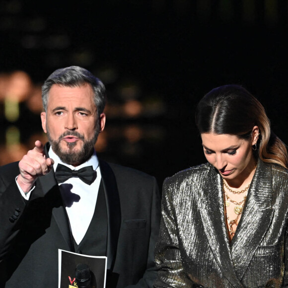 Olivier Minne et Laury Thilleman lors de la 37ème cérémonie des Victoires de la musique à la Seine musicale de Boulogne-Billancourt, le 11 février 2022. © Guirec Coadic/Bestimage