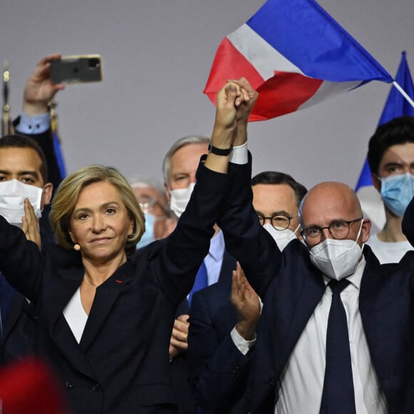 Valérie Pécresse, candidate Les Républicains pour les élections présidentielles françaises, lors de son meeting au Zénith de Paris le 13 février 2022