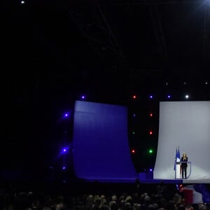 Valérie Pécresse, candidate Les Républicains pour les élections présidentielles françaises, lors de son meeting au Zénith de Paris le 13 février 2022