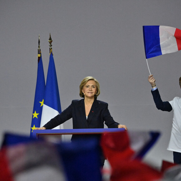 Valérie Pécresse, candidate Les Républicains pour les élections présidentielles françaises, lors de son meeting au Zénith de Paris le 13 février 2022