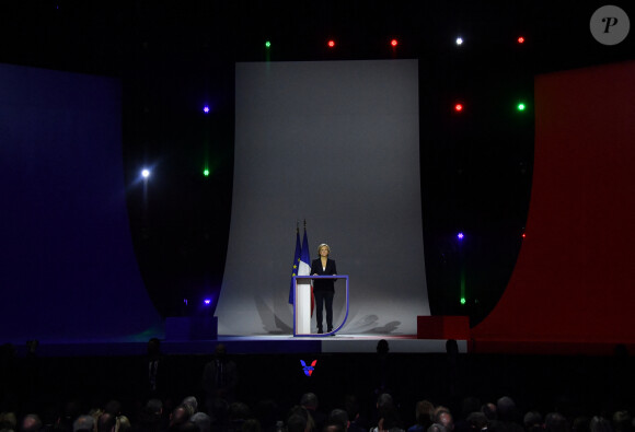 Valérie Pécresse, candidate Les Républicains pour les élections présidentielles françaises, lors de son meeting au Zénith de Paris le 13 février 2022