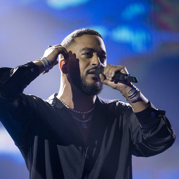 Exclusif - Slimane - Concert hommage à Johnny Hallyday "Que je t'aime" à l'AccorHotels Arena Paris Bercy à Paris. Le 14 septembre 2021 © Borde-Jacovides-Moreau / Bestimage