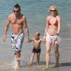 Gwen Stefani et Gavin Rossdale sont à Saint-Barthélémy avec leurs enfants Kingston et Zuma le 4 janvier 2009
