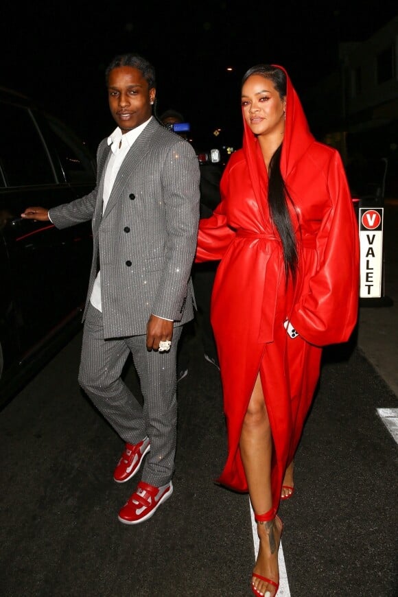 Rihanna, enceinte, et son compagnon A$AP Rocky ont dîné au restaurant "Giorgio Baldi" à Santa Monica.
