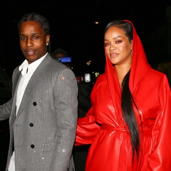 Rihanna, enceinte, et son compagnon A$AP Rocky ont dîné au restaurant "Giorgio Baldi" à Santa Monica.